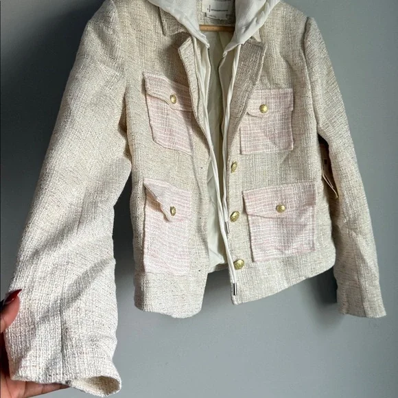 NEW By Anthropologie Tweed Patch Pocket Dickie Jacket Small - Picture 9 of 12
